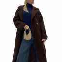 cappotto lungo con bottoni facing